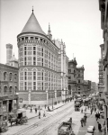 Circa  Tombs Prison New York The view down Centre Street at Leonard Street